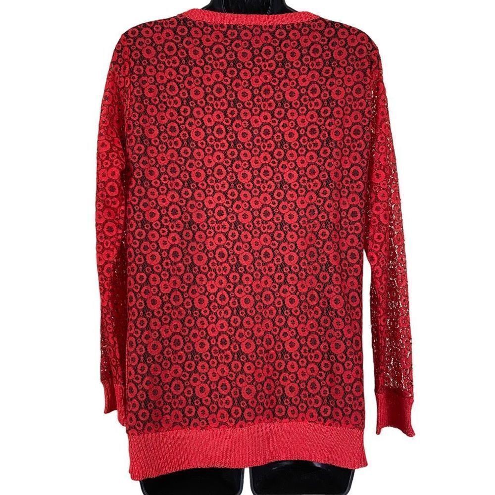 Women’s Long Sleeve Sheer Crewneck Blouse - Picture 3 of 9